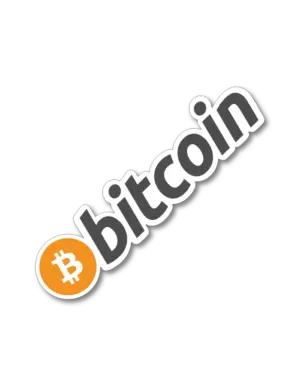 bitcoin sticker classic logo on white background