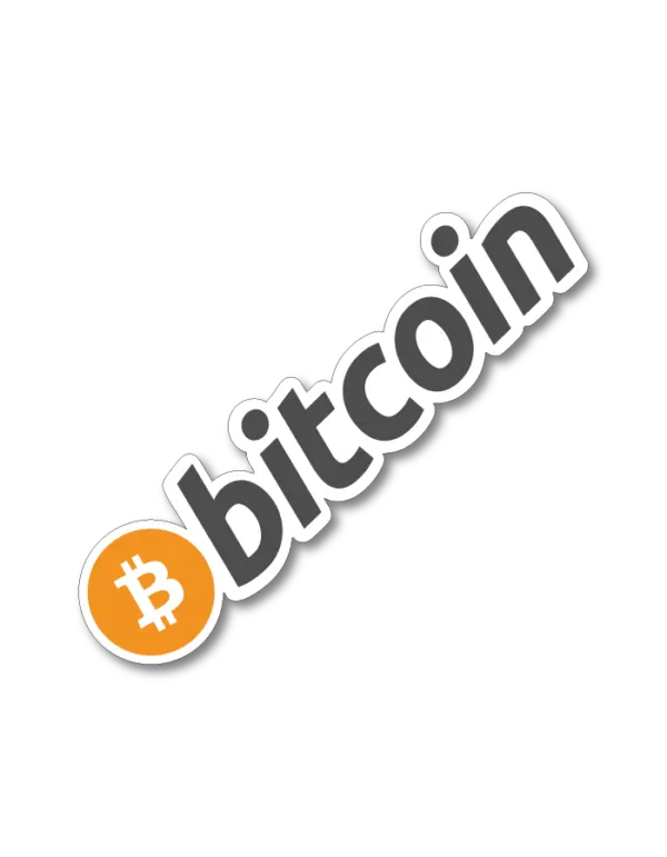 bitcoin sticker classic logo on white background