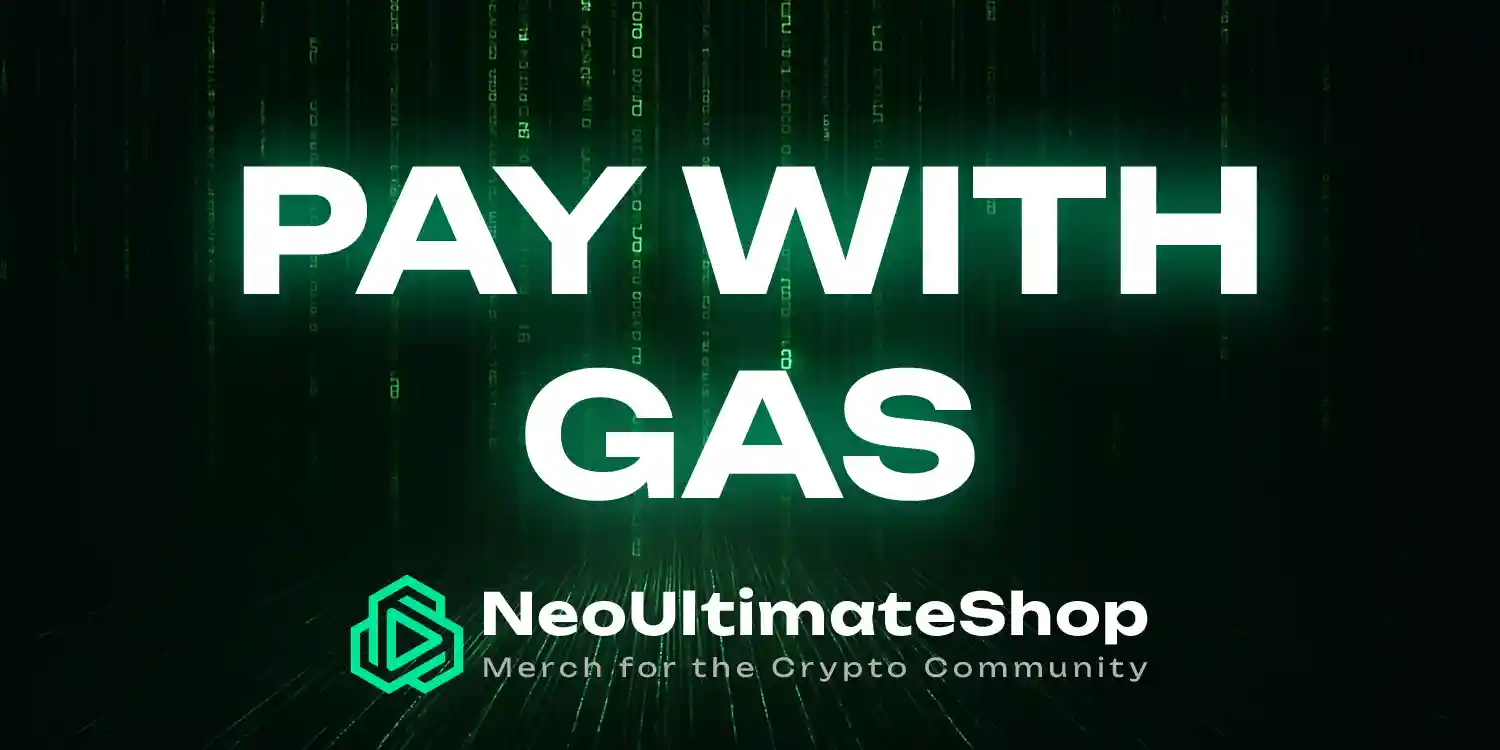 pay-with-gas-featured-image-neoultimateshop Digital matrix background with “Pay with GAS” text